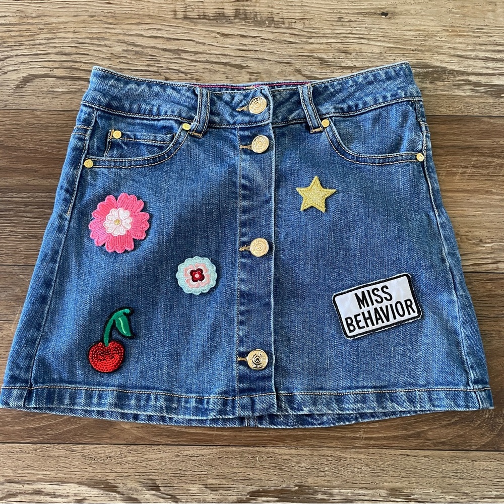 Kate Spade patch jean skirt 7